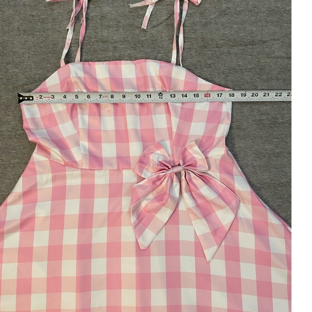 New Barbie Movie Womens XL Plaid Pink Dress Costume - Picture 11 of 12